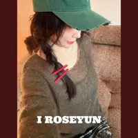 【Rose Yun】绵羊毛&马海毛金边细闪微透针织上衣    JY095152
