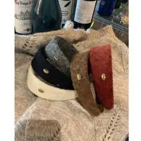 秋冬毛呢纯色金标宽边发箍女高颅顶气质头箍日常外戴压发头饰发饰