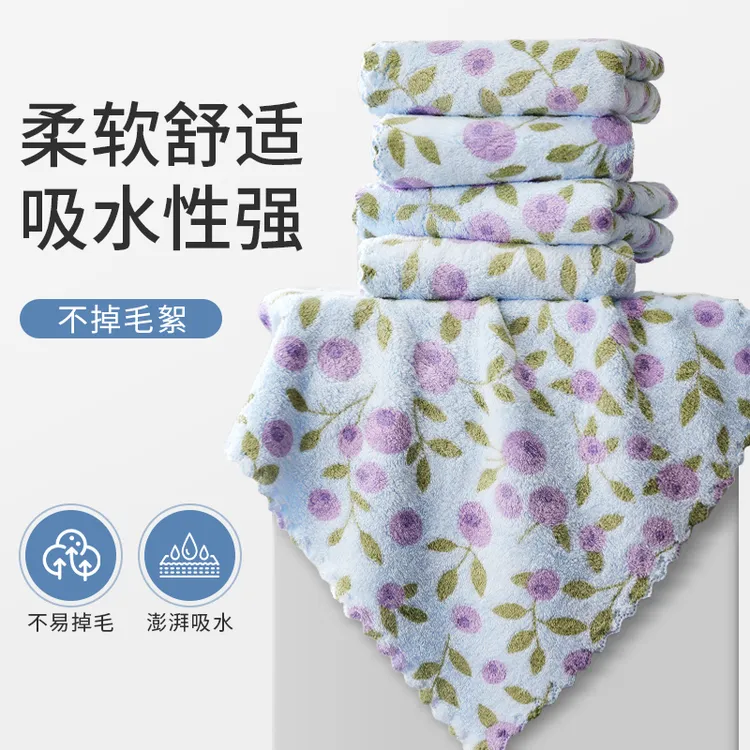 微净厨房专用抹布柔软家用吸水不沾油郁金香珊瑚热不掉毛洗碗布