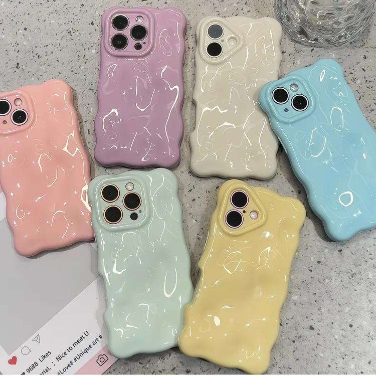 高颜值云朵波浪适用iPhone15Promax苹果16手机壳13镜头全包14软套