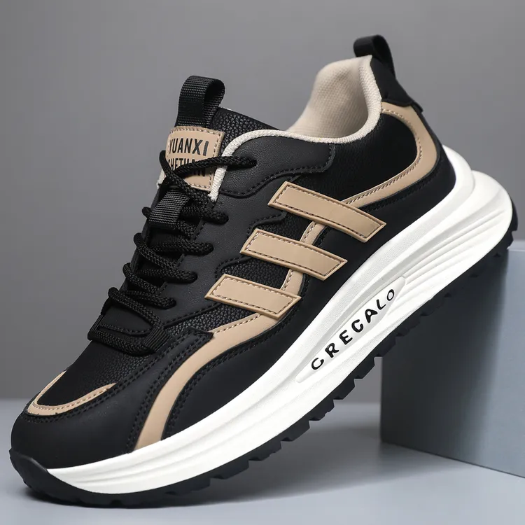 【专柜高货】秋冬爆款厚底休闲板鞋网红百搭皮面防滑耐磨潮韩版加棉商品图