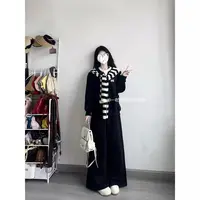 【小王家】学院风休闲风慵懒风时尚套装开衫裤子针织法式秋冬