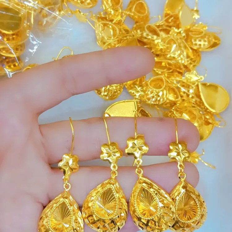 铜合金耳饰 铜合金耳饰 时尚民族风欧美风金色女款百搭精美耳环