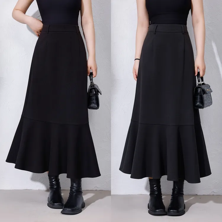 【虞美人 】蛋妹观与大码女装微显瘦秋冬遮胯鱼尾半身裙DM23102