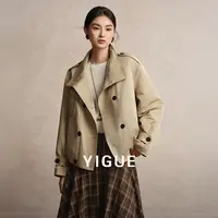【亦谷】风衣式短款休闲外套女2025秋冬季新款通勤风衣G5WAH003-1