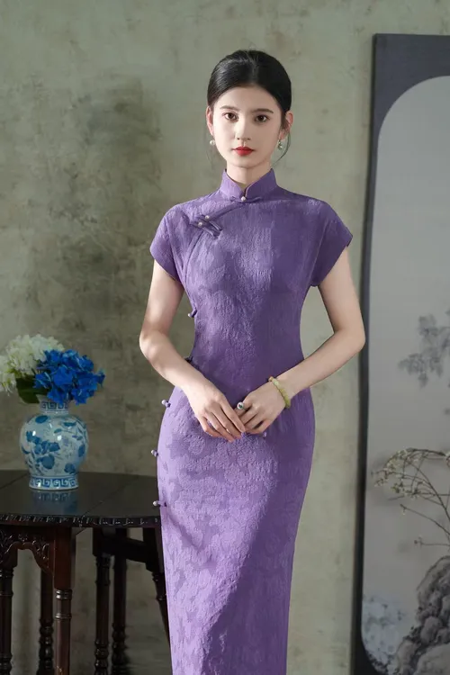 《粉桃 紫霞 花溪》2025春夏新款改良旗袍气质时尚夏季中式日常