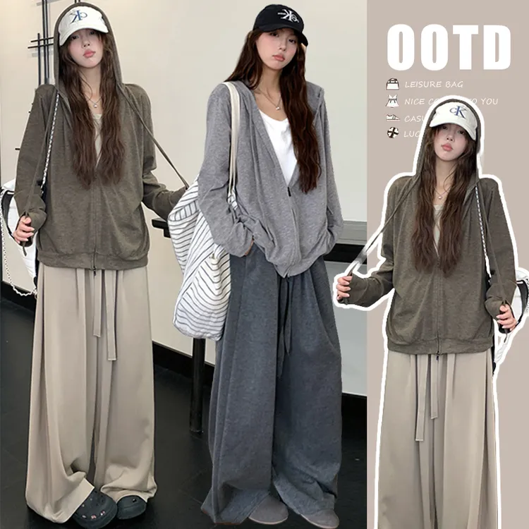 时尚孕妇秋季新款韩版宽松外套休闲慵懒风假两件上衣阔腿裤子套装