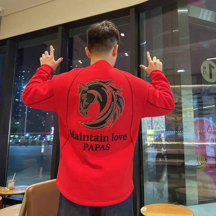 探戈优品【千里马新年卫衣】2025冬季长袖国风新年喜庆重磅保暖卫衣