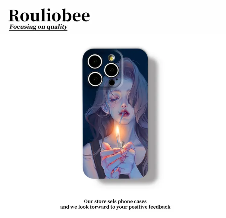 甜酷少女艺术插画适用苹果16/15手机壳iPhone14华为oppo小米vivo