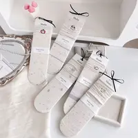 袜子女春秋季卡通可爱少女中筒袜春秋薄款韩版甜美百搭透气堆堆袜