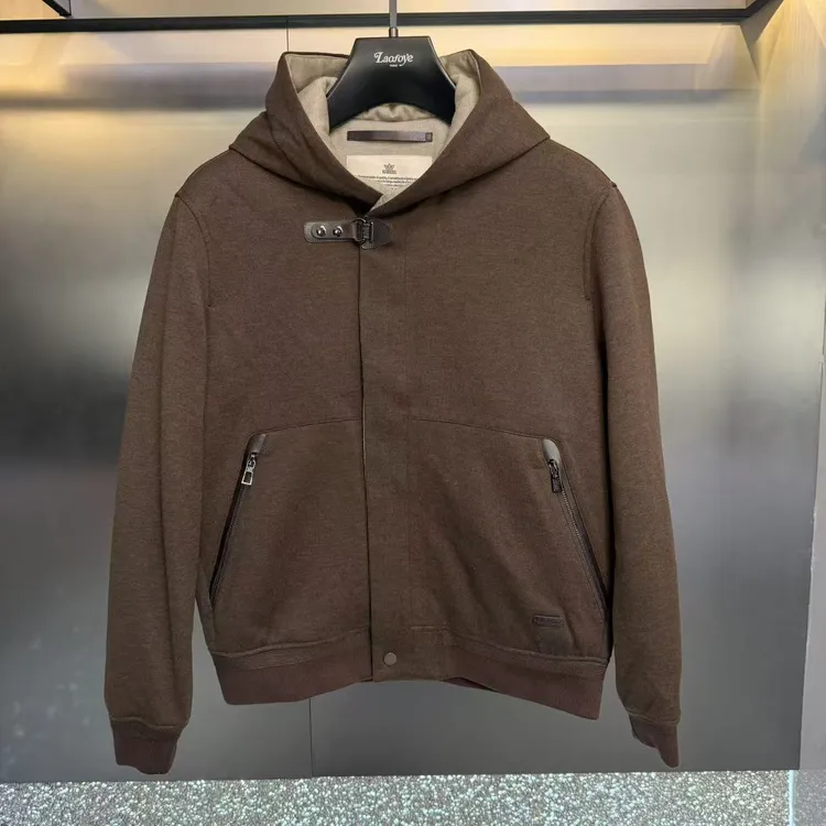 【VanJazny】QC高端男士时尚连帽一粒扣设计羽绒外套8006