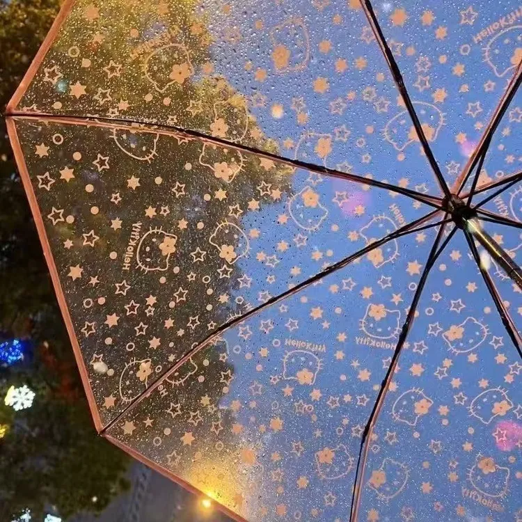 【皮卡】雨伞透明日系可爱卡通学生折叠成人女儿童吉伊卡哇全自动