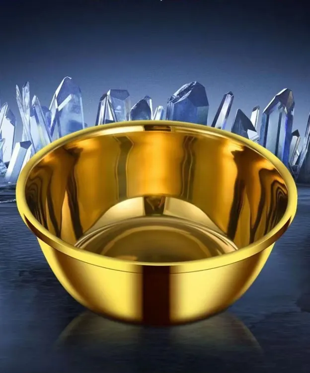 [新疆包邮】altunrag jawur加厚金色脸盆金盆洗手不锈钢多功能家用