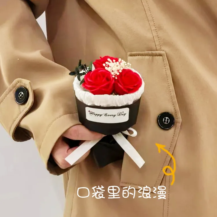 七夕情人节表白礼物结婚伴手礼生日装饰玫瑰仿真花迷你口袋小花束