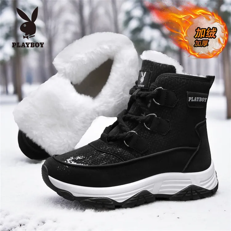 PLAYBOY/花花公子雪地靴男2025新款冬季防寒零下冬季加绒加厚保暖