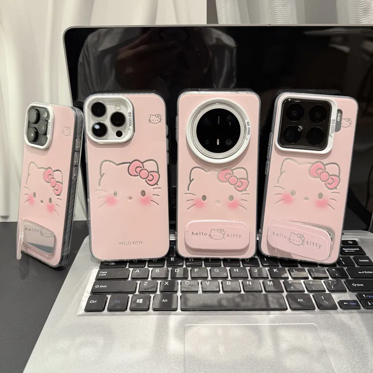 腮红可爱猫支架适用苹果/华为/荣耀/OPPO/VIVO/小米手机壳防摔
