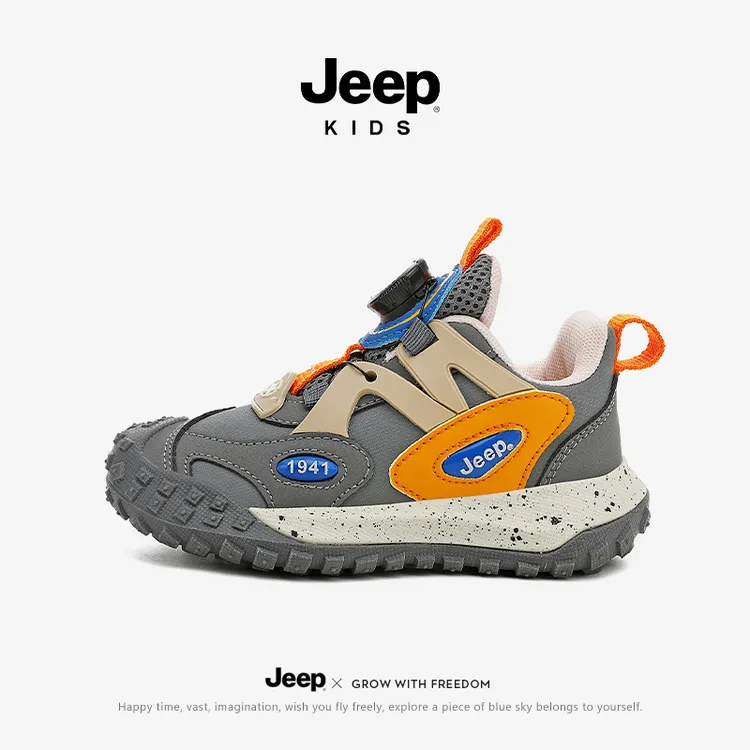 jeep儿童运动鞋秋冬季皮面男童跑步鞋中大童软底防滑女童休闲鞋