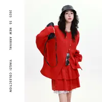 颖子定制【巴黎之夜】设计感斜开叉细闪上衣蕾丝拼接蛋糕蓬蓬裙6705