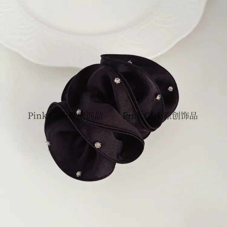 Pink Girl  X375时尚气质黑色香蕉夹饱满显发量百搭竖夹简约通勤