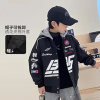 【黑标】高级男童设计美式刺绣棒球服童装儿童连帽外套5117732O0