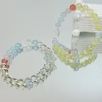 【2327 海岛阳光】黄水晶海蓝白水晶7-8mm手串面小仙多样性发其一Z