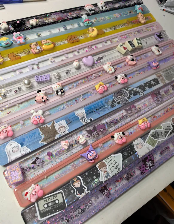 佳佳Diy手工定制滴胶流沙牌尺戒尺推牌尺