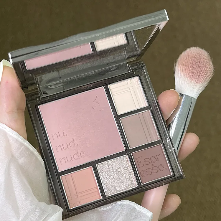 橄榄白皮综合盘！绔姿眼影盘腮红修容眼线卧蚕NU焦糖馥芮白灰粉色