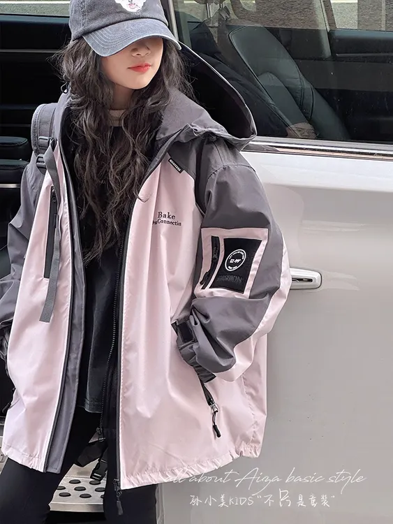 可拆卸三合一女童冲锋衣2025新款秋冬装儿童防风外套大童夹棉加厚