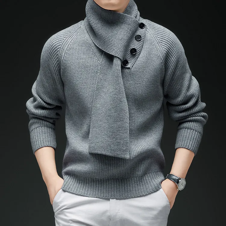 2025新款爆款高级感男装针织衫毛衣打底衫v领修身时尚懒惰风外套