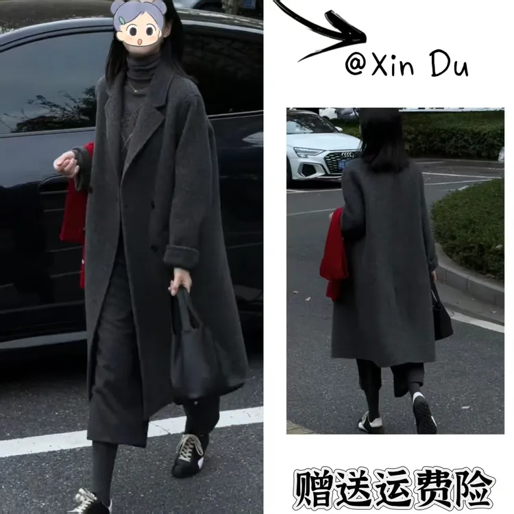 2025秋冬季新款时尚显瘦气质女士网红洋气风衣百搭款D24301