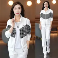 2025春季新款女装休闲运动套装减龄拼接时尚宽松洋气春秋两件套