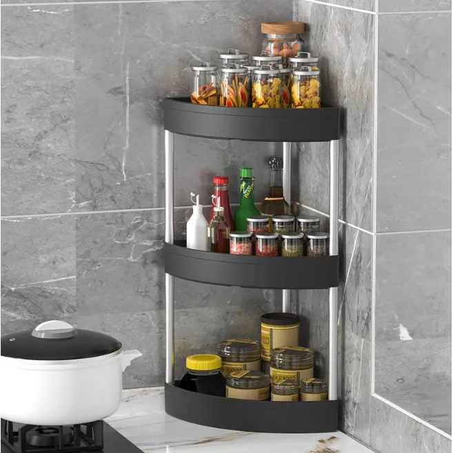 厨房三角置物架家用台面多层收纳架免打孔调料架卫生间浴室储物架