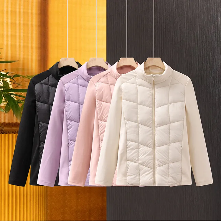 秋冬女士休闲风立领保暖内搭棉衣