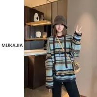 木卡家【条纹针织毛衣】秋冬新款长袖时尚休闲百搭通勤毛衣38562