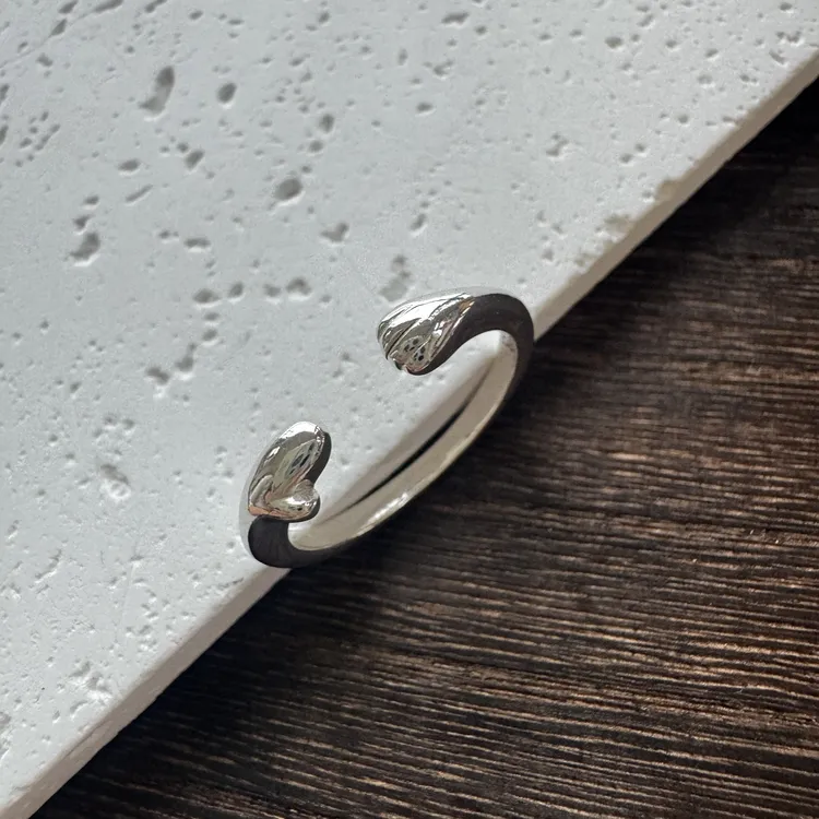 925银戒指 【和平爪印】印章戒指 戒痕 动物爪印s925银开口可调节