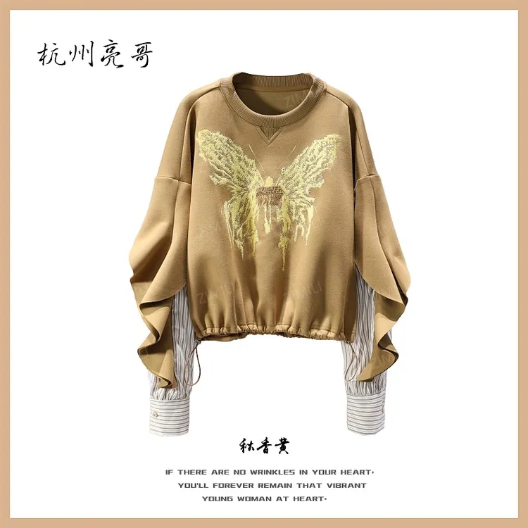 【亮哥欧货女装】冬季麂皮绒加厚《秋香黄》弹力双面亲肤卫衣26580