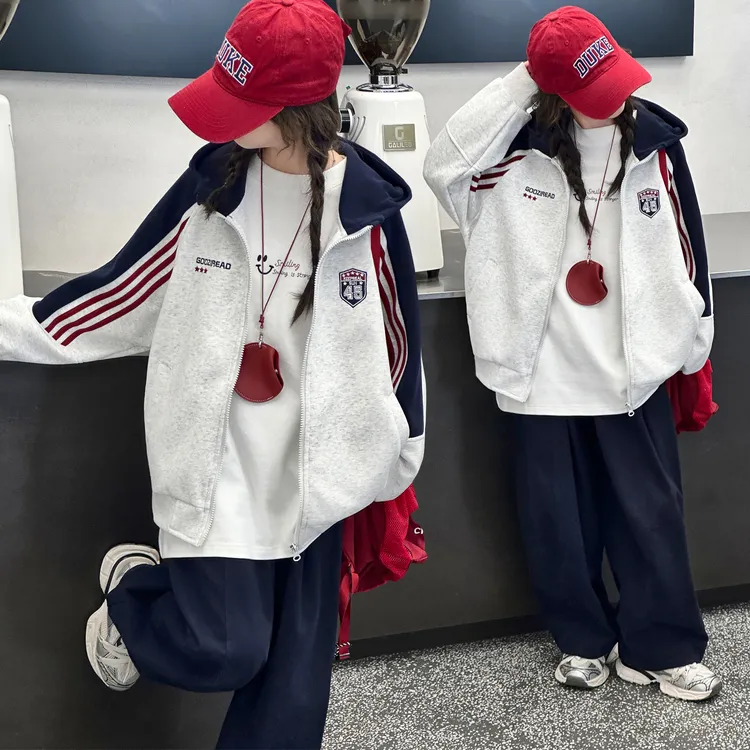 女童外套春秋装2025新款大童6-12岁15岁洋气休闲儿童运动韩版外套