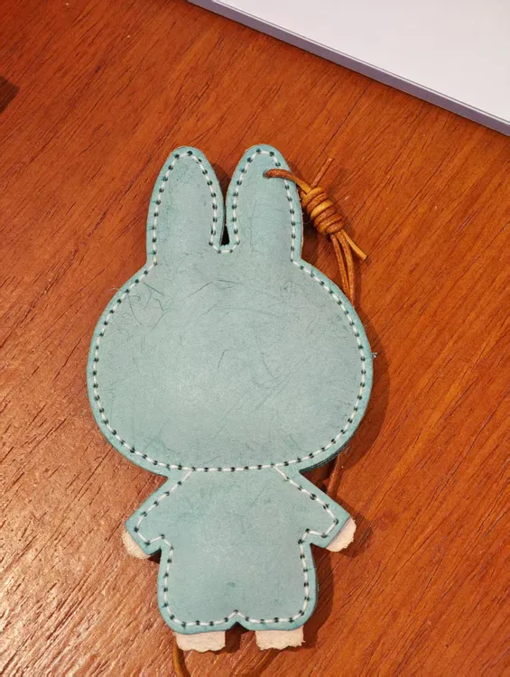 YUSHA/高档蓝色背带裤兔耳阿布布挂件