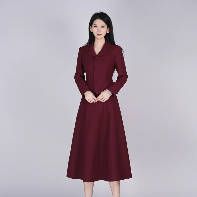 【高定系列】浒城古娘红色西服职业墨语套装HCSS050761+HCSS050762