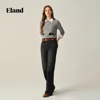 【女装优选WL】Eland衣恋牛仔裤女小宽松直筒裤通勤长裤EETJF89S01