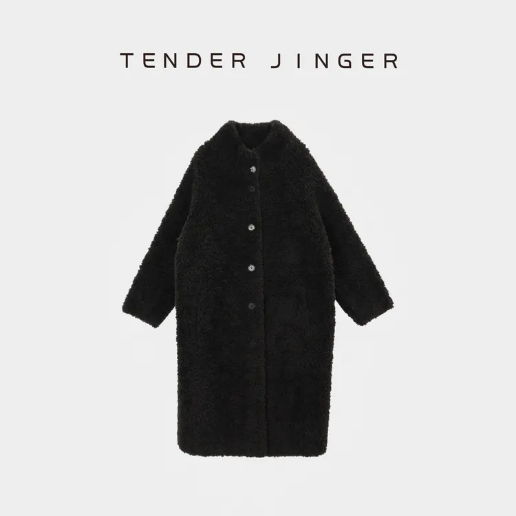 Tender Jinger【典雅灰韵】立领绵羊毛大衣外套T54XLK41136