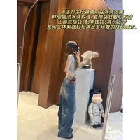 徐秋阳  怀旧水波纹 秋季新款百搭时尚显瘦牛仔裤7995