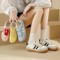 2025秋款新款女鞋圆头系带阿甘鞋舒适百搭平底运休闲德训鞋女-612