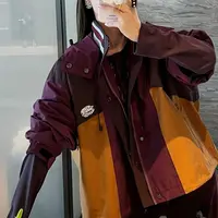 5207#深圳BOHAN秀秀家2025早秋新款酒红色连帽风衣外套