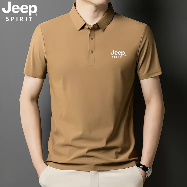 jeep吉普速干冰丝polo衫翻领2025夏季运动半袖凉感商务t恤男士