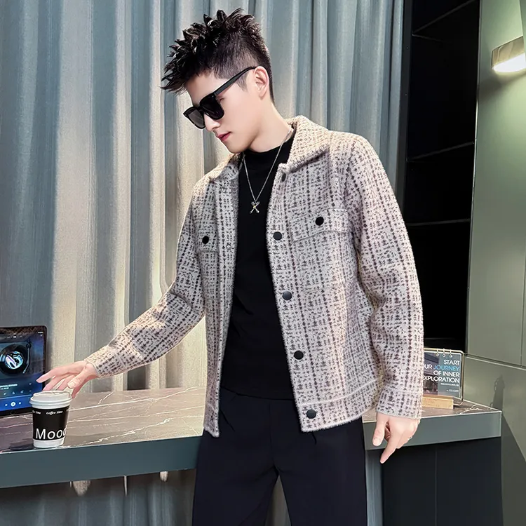 秋冬季加厚夹克男高级感潮牌休闲男装上衣褂子春秋季新款痞帅外套