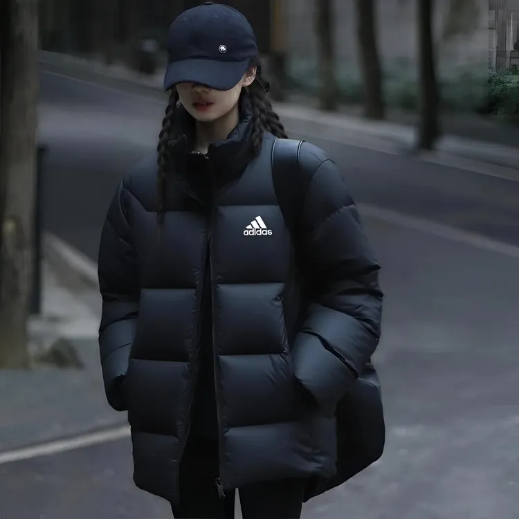 Adidas阿迪达斯男女羽绒服正品25冬季保暖防风立领夹克外套KF8760