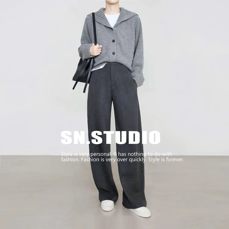 【冬季】极简主义/ 显瘦百搭保暖可机洗休闲羊毛直筒裤