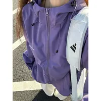 cleanfit绝绝紫夹克男款春秋美式户外登山防风防水冲锋衣连帽外套