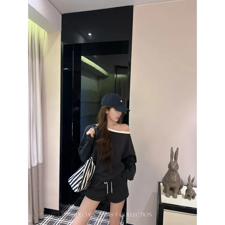 【禾呈】韩版慵懒风女套装25年早秋设计感抽绳宽松套装50220/50221